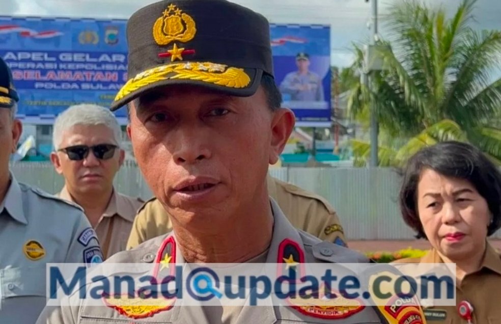 Wakil Kepala Kepolisian Daerah (Wakapolda) Sulut Brigjen Pol Bahagia Dachi memimpin apel pembukaan Operasi Keselamatan Samrat, Senin (10/02)