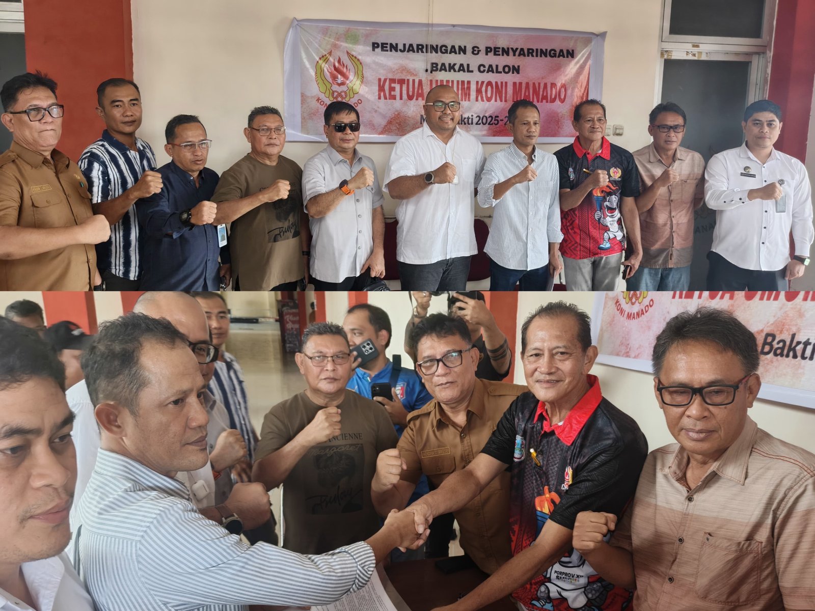 Calvin Castro seorang pegiat olahraga Manado terlihat menjemput momentum awal dengan menjadi pendaftar pertama dengan mengambil formulir di Sekretariat Tim Penjaringan, Youth Center Manado, Selasa 02/12/2025. ‎
