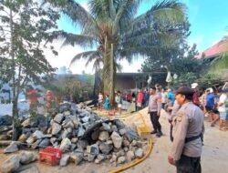 Gerak Cepat Polsek Mapanget Amankan TKP Kebakaran Gudang Ban Bekas di Paniki Dua