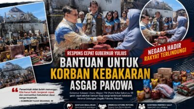 Gubernur Yulius Gerak Cepat! Bantuan Korban Kebakaran Asgab Pakowa Langsung Disalurkan, Tegaskan Negara Selalu Hadir untuk Rakyat