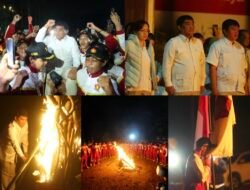Ratusan Kader Gotong Yulius Selvanus pada Momen Hangat Api Unggun Laskar Gerindra di Danau Linow